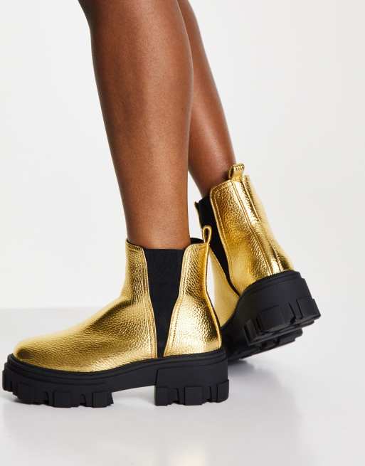 Asos sale gold boots