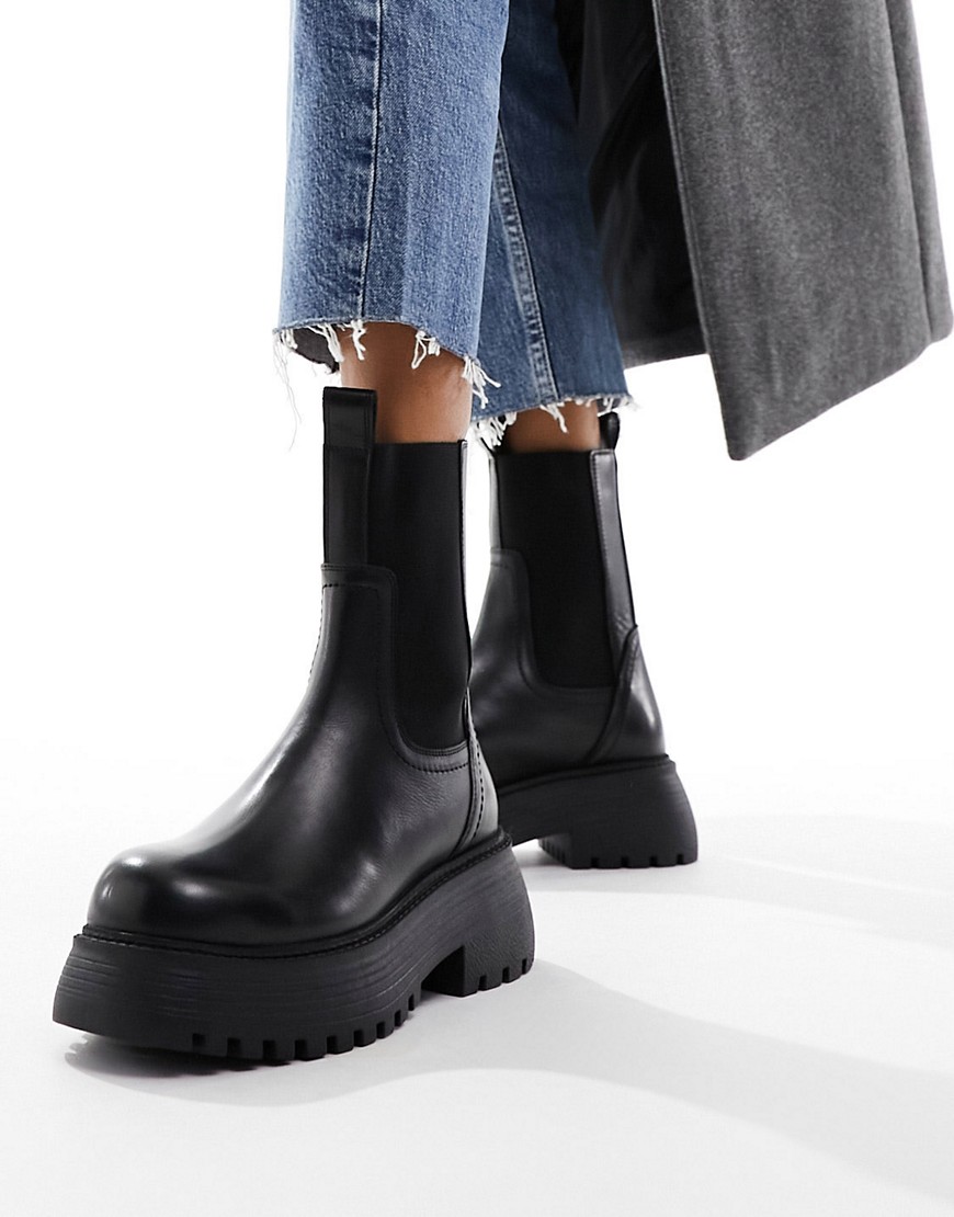 ASOS DESIGN Adelaide leather chelsea boots in black