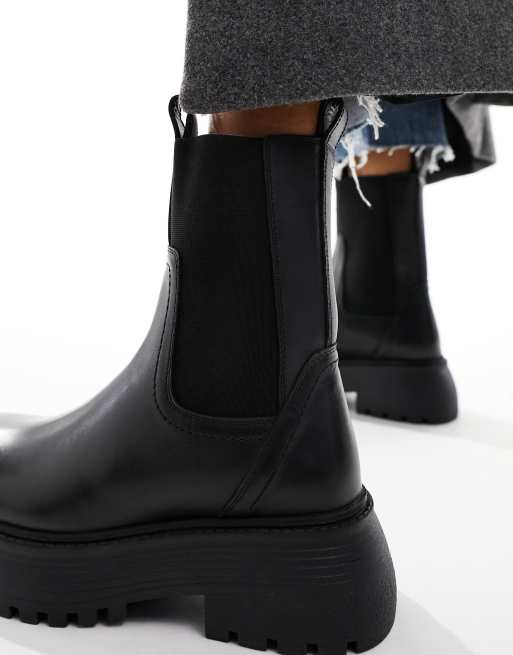 ASOS DESIGN Adelaide leather chelsea boots in black