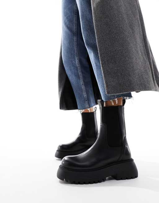 ASOS DESIGN Adelaide leather chelsea boots in black