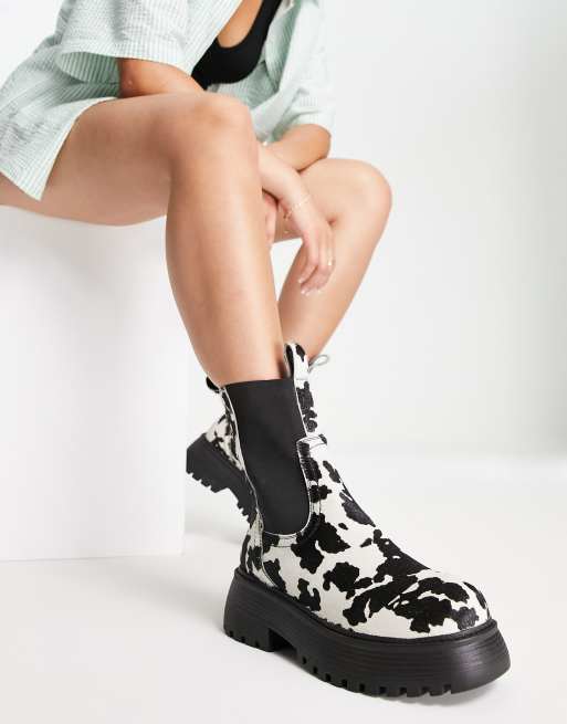 ASOS DESIGN Adelaide leather chelsea boots in cow pony