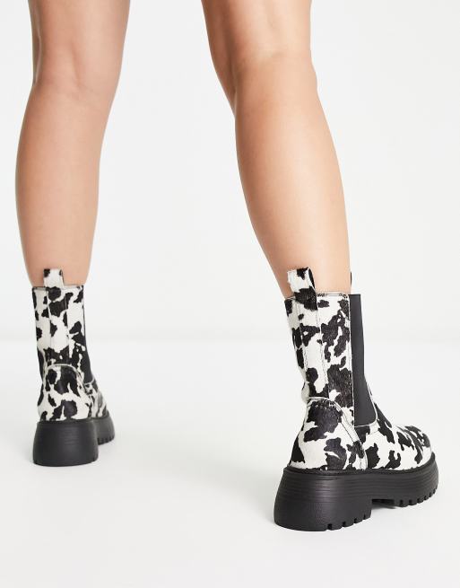 ASOS DESIGN Adelaide leather chelsea boots in cow pony