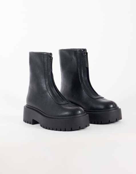 ASOS DESIGN Adeline botki za kostkę z grubą podeszwą, czarne, PU - view 1