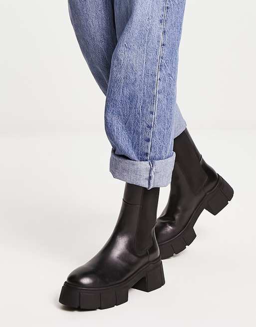 Asos design aura hot sale leather chelsea ankle boots