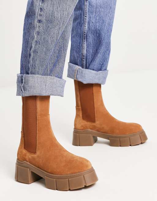 Asos brown shop chelsea boots