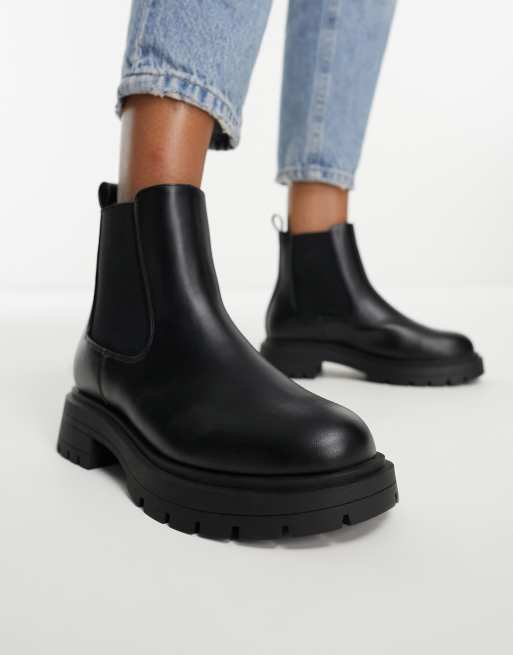 ASOS DESIGN Adjust Bottines Chelsea chunky larges Noir