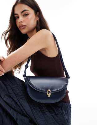 ASOS DESIGN ASOS DESIGN adjustable crossbody bag with clip hardware detail in navy