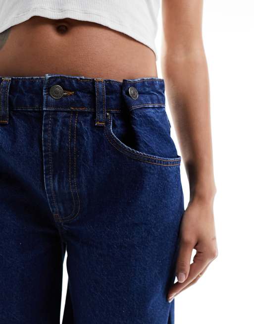 ASOS DESIGN adjustable waist wide leg jeans in rinse blue, 5 of 5