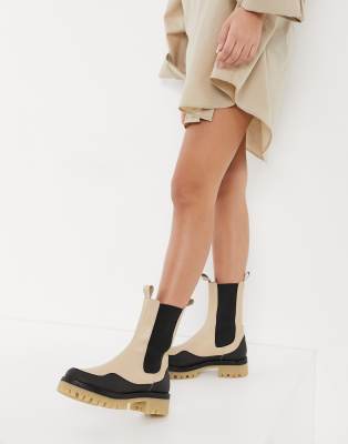 cream leather boots