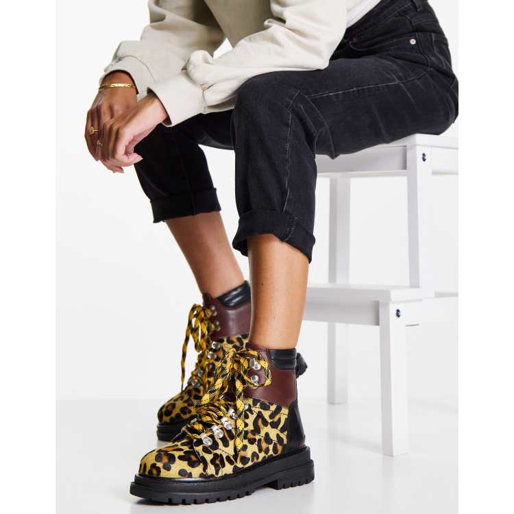 Animal print outlet combat boots