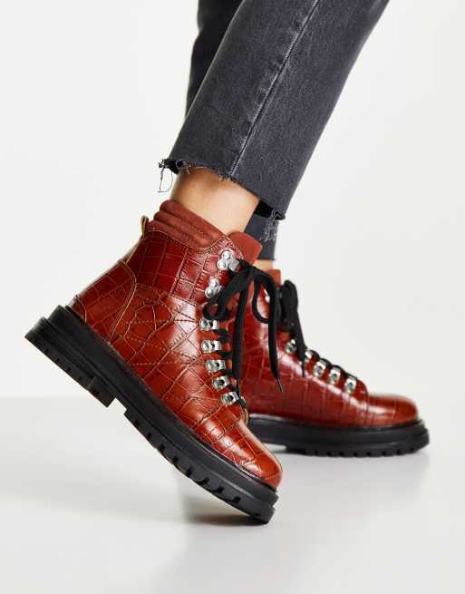 Chunky lace up outlet hiker boots