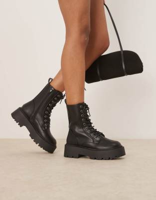 ASOS DESIGN - Adventure - Bottines larges chunky à lacets - Noir | ASOS