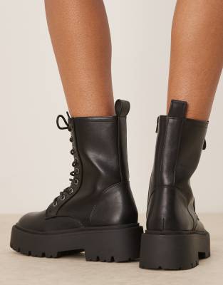 ASOS DESIGN Adventure chunky lace up boots in black | ASOS