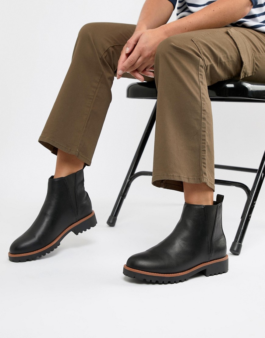 ASOS DESIGN - Aero - Chelsea boots met brede zool-Zwart