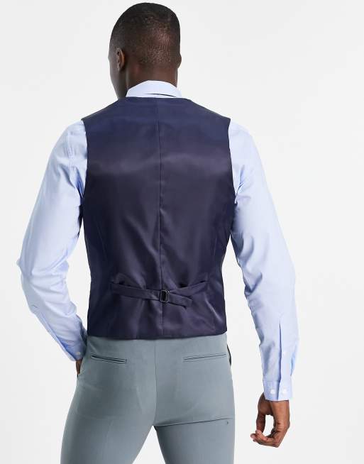 ASOS DESIGN - Afdæmpet blå super skinny vest, 2 af 4