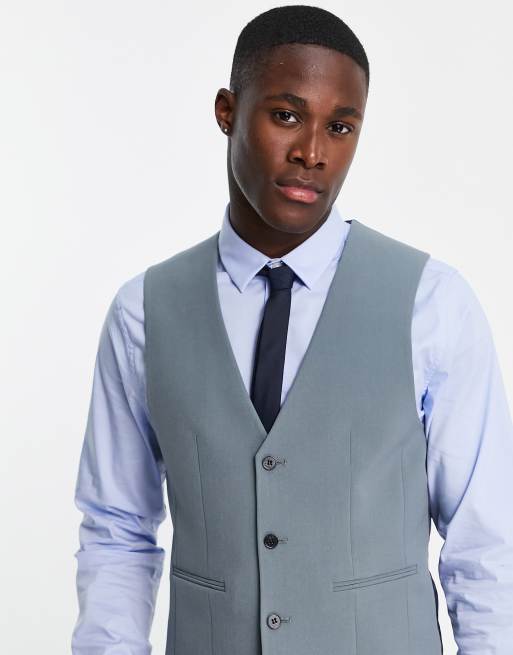 ASOS DESIGN - Afdæmpet blå super skinny vest, 3 af 4