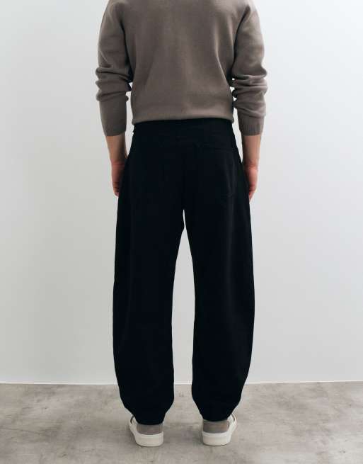 ASOS DESIGN afslappede barrel-bukser med synlige knapper i sort, 5 af 5
