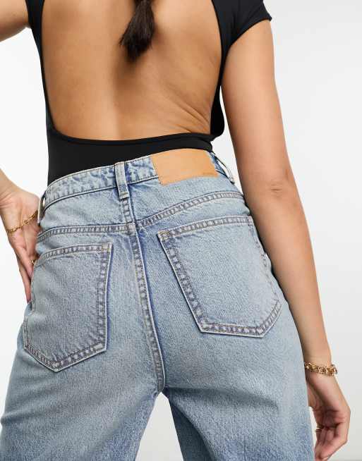 ASOS DESIGN - Afslappede mom-jeans med høj talje i vintage-blå , 4 af 5