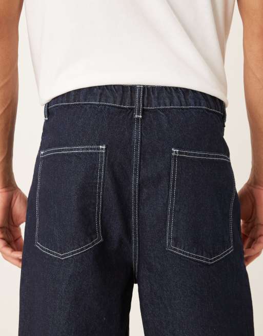 ASOS DESIGN - Afslappede og tapered sorte jeans med plisseringer, 4 af 5