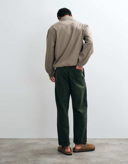 ASOS DESIGN afslappede tapered-bukser i mørk khaki, 3 af 5