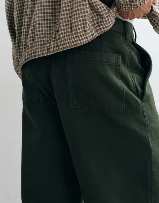 ASOS DESIGN afslappede tapered-bukser i mørk khaki, 5 af 5