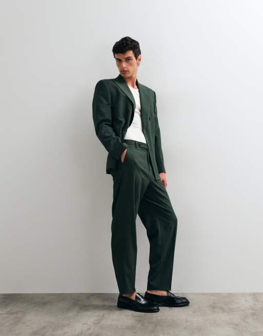 ASOS DESIGN - Mørkegrønt afslappet tapered jakkesæt, 3 af 3