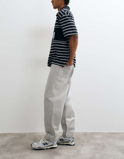 ASOS DESIGN afslappede tapered jeans i gråmeleret, 2 af 5