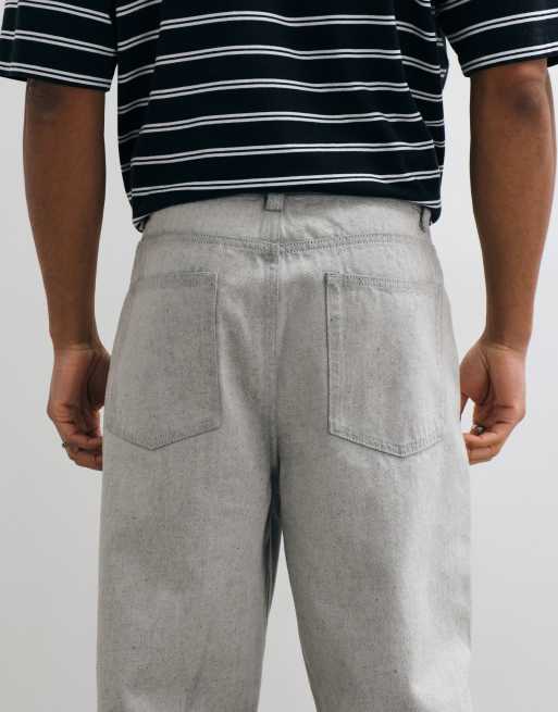ASOS DESIGN afslappede tapered jeans i gråmeleret, 5 af 5
