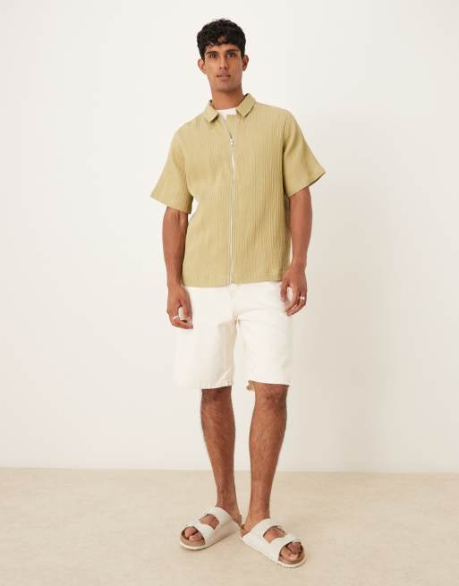 ASOS DESIGN - Afslappet beige skjorte med tekstur, 2 af 5
