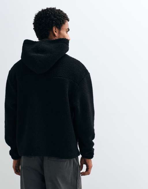 ASOS DESIGN afslappet borg-hættetrøje i sort, 4 af 5
