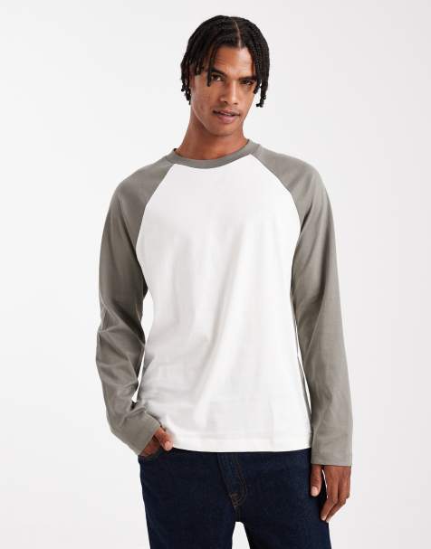 ASOS DESIGN - Afslappet cremehvid T-shirt med lange raglanærmer - view 1