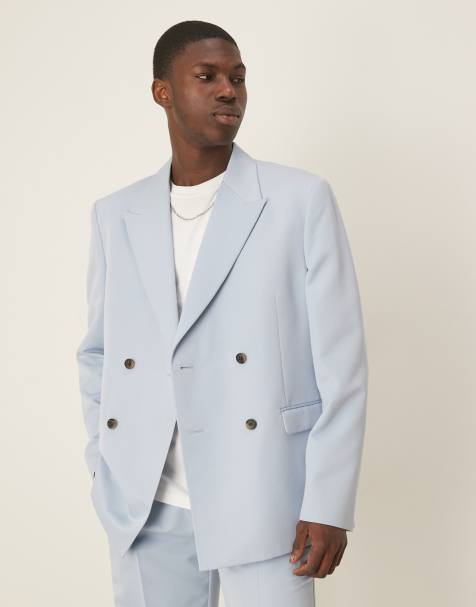 ASOS DESIGN - Afslappet, dobbeltradet og blå habitjakke - view 1