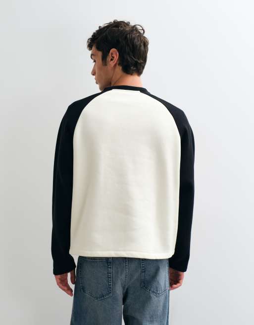 ASOS DESIGN afslappet henley med rund hals og kontrast-raglanærmer i polycotton, 5 af 5