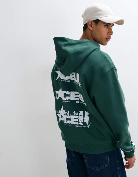ASOS DESIGN afslappet hættetrøje med lynlås og print - view 1