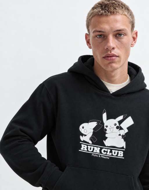 ASOS DESIGN afslappet hættetrøje med Pokemon Pikachu-print i sort, 9 af 9