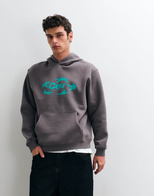ASOS DESIGN afslappet hættetrøje med stjerneprint i mørkegrå, 5 af 5