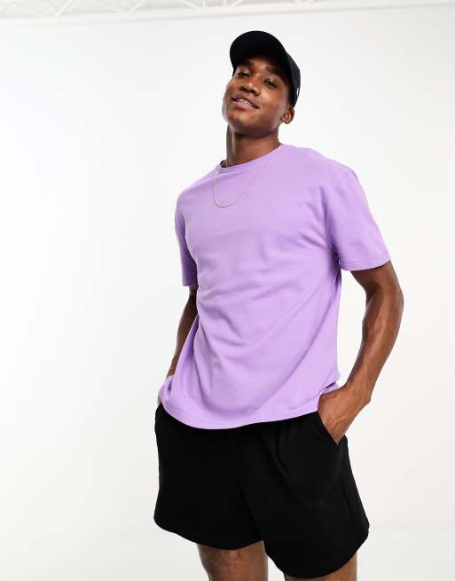 ASOS DESIGN - Afslappet lyslilla T-shirt i piqué