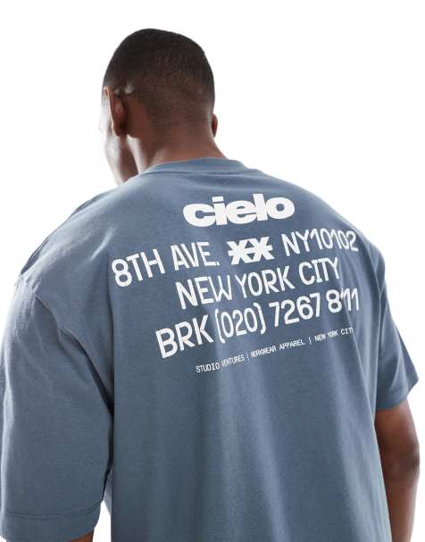 ASOS DESIGN - Afslappet mørkegrå T-shirt med Cielo-print - view 1