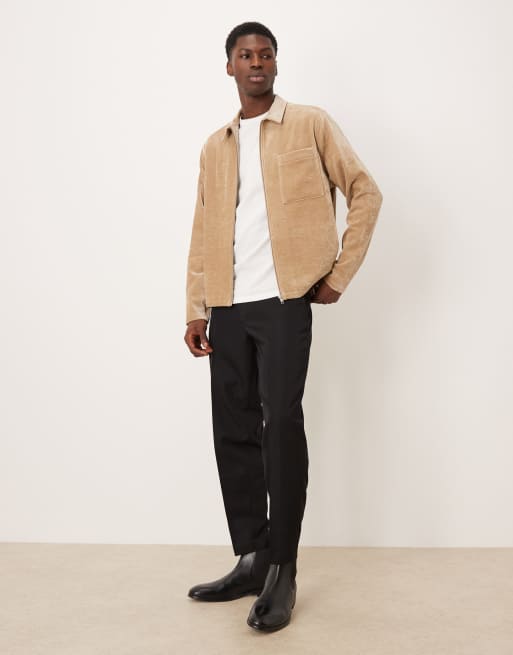 ASOS DESIGN - Afslappet og beige skjorte med tekstur og firkantet pasform, 2 af 5