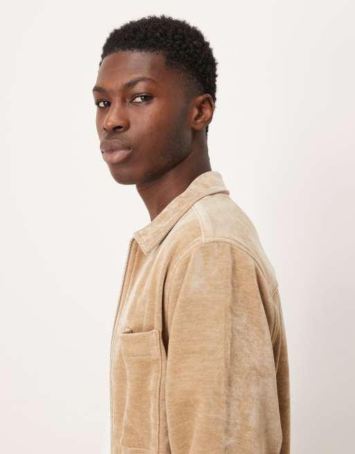 ASOS DESIGN - Afslappet og beige skjorte med tekstur og firkantet pasform, 4 af 5