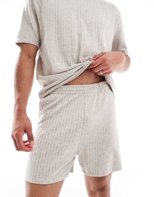 ASOS DESIGN - Afslappet og lysebrunt pyjamassæt med tekstur, 2 af 4