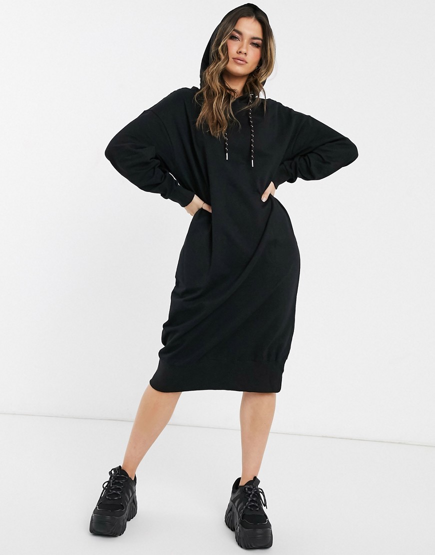 ASOS DESIGN - Afslappet oversized sweatshirt-kjole med lommer-Sort
