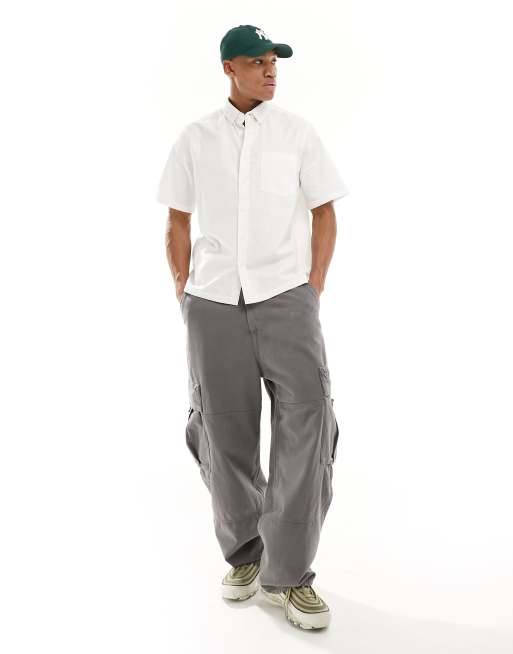 ASOS DESIGN - Afslappet Oxford-skjorte med korte ærmer i hvid, 2 af 4