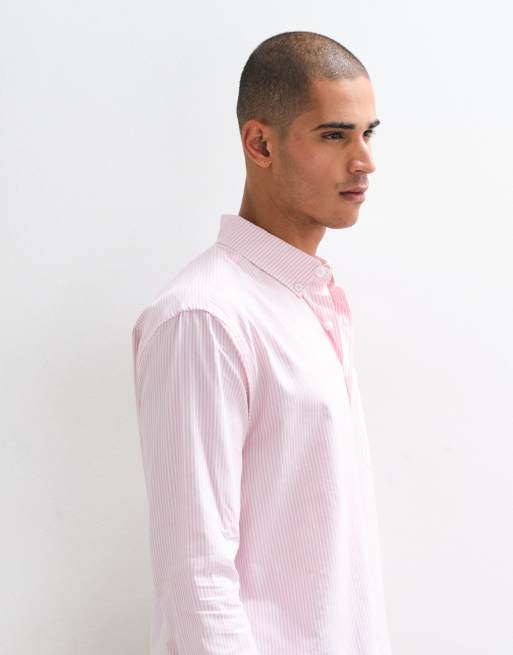 ASOS DESIGN afslappet Oxford-skjorte med striber i lyserød, 4 af 5