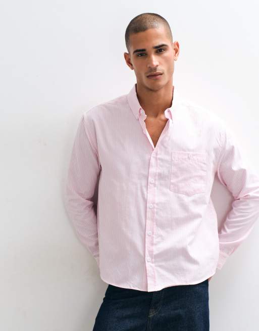 ASOS DESIGN afslappet Oxford-skjorte med striber i lyserød, 5 af 5