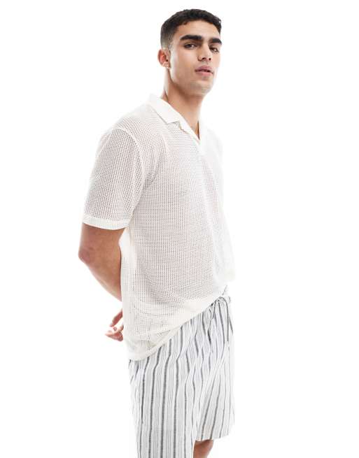 ASOS DESIGN - Afslappet polotrøje i offwhite med print på ryggen, 2 af 4