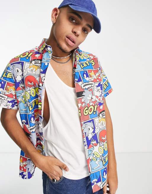 ASOS DESIGN - Afslappet skjorte i Sonic-tegneserieprint