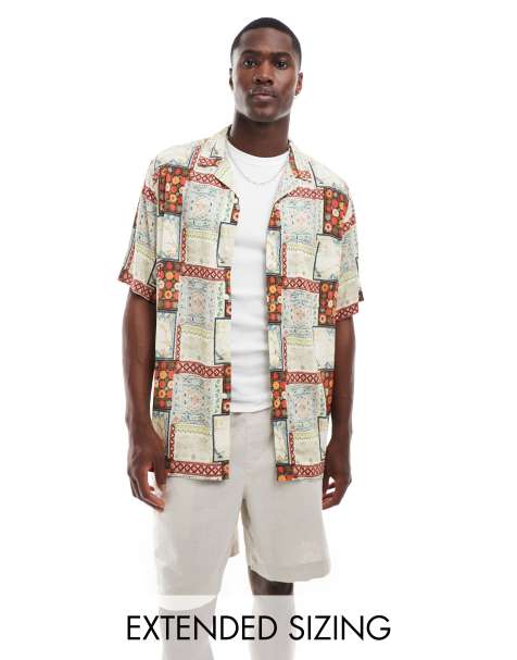 ASOS DESIGN - Afslappet skjorte med reverskrave og vintageprint - view 1