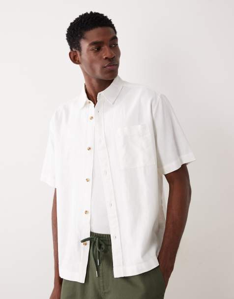 ASOS DESIGN - Afslappet skjorte med striber i hørblanding - view 1