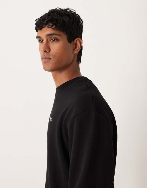 ASOS DESIGN - Afslappet sort sweatshirt med påsyet tekstdesign, 4 af 5